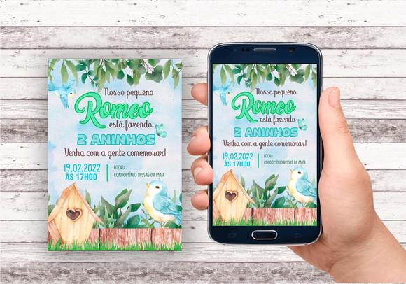 Convite Virtual - Passarinho