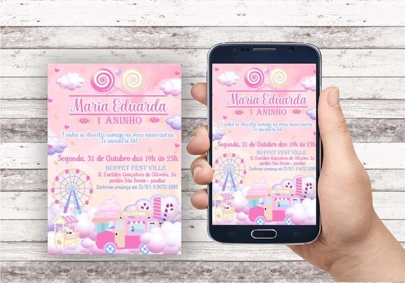 Convite Virtual - Parque Encantado Candy Color