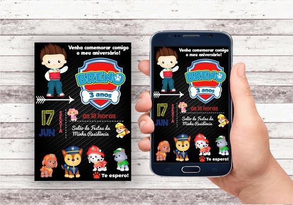 Convite Virtual - Patrulha Canina Baby