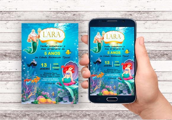 Convite Virtual - Pequena Sereia Ariel