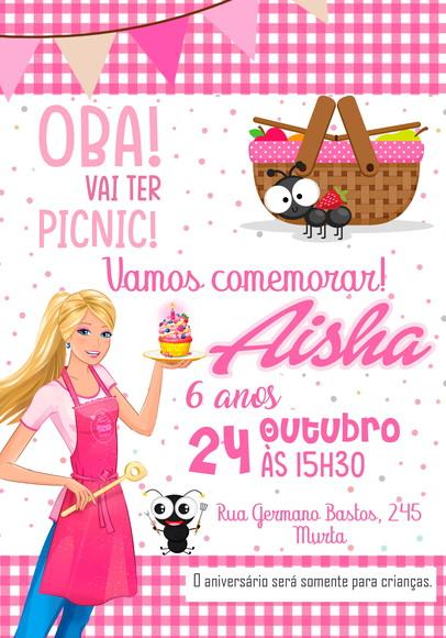 Convite Virtual - Picnic da Barbie