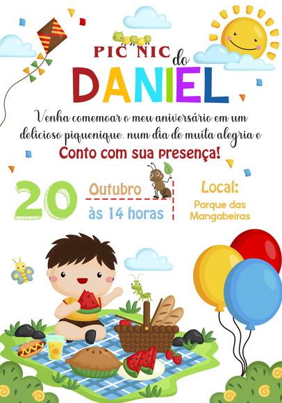 Convite Virtual - Picnic Menino