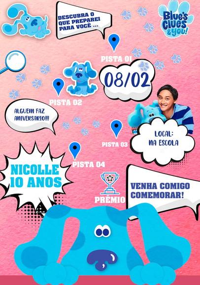 Convite Virtual - Pistas de Blue e Você (menina)