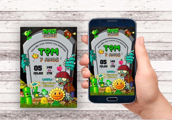 Convite Virtual - Plants Vs Zombies