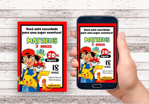 Convite Virtual - Pokemon