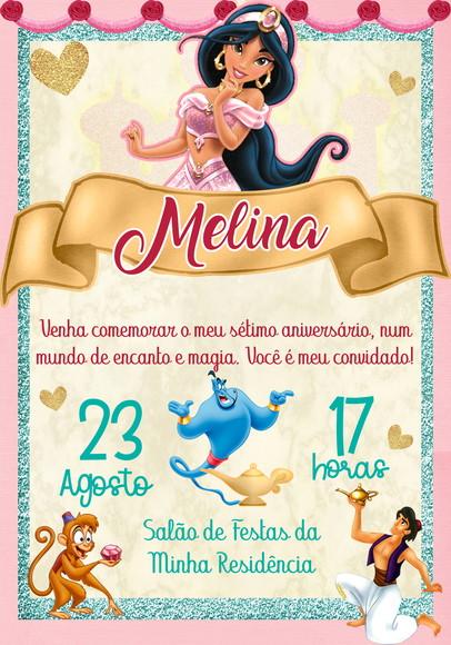 Convite Virtual - Princesa Jasmine