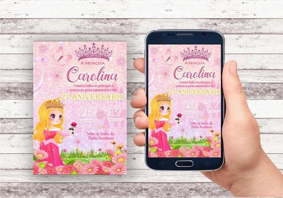 Convite Virtual - Princesa Aurora- Bela Adormecida