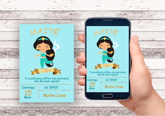 Convite Virtual - Princesa Jasmine