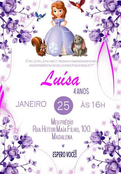 Convite Virtual - Princesa Sofia