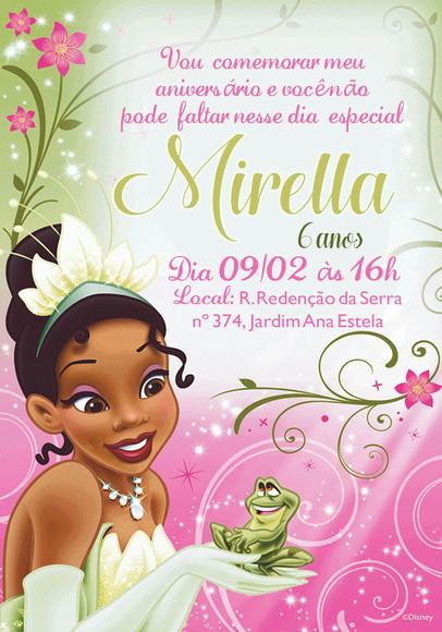 Convite Virtual - Princesa Tiana