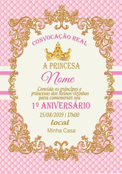 Convite Virtual - Realeza Menina