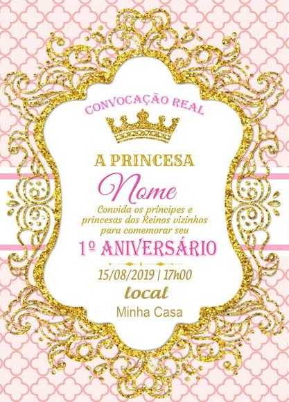 Convite Virtual - Realeza Menina 02