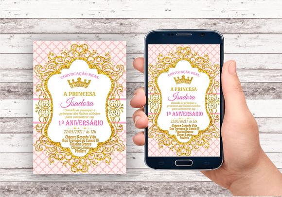 Convite Virtual - Realeza Menina 02