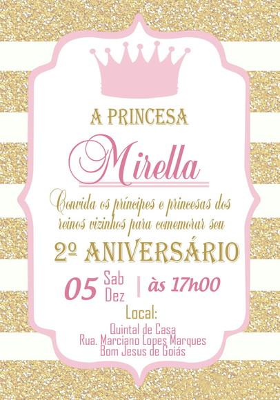 Convite Virtual - Realeza Menina 03