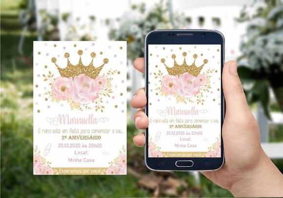 Convite Virtual - Realeza Menina 05
