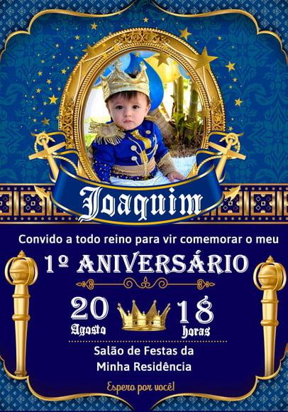 Convite Virtual - Realeza Menino com Foto