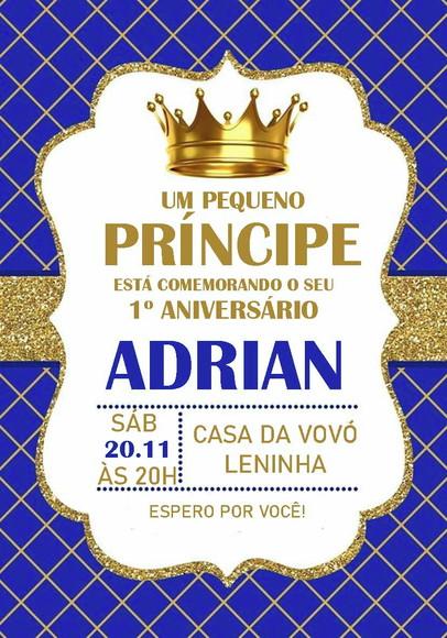 Convite Virtual - Realeza Menino 01