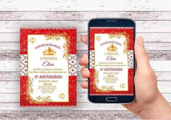 Convite Virtual - Realeza Vermelho