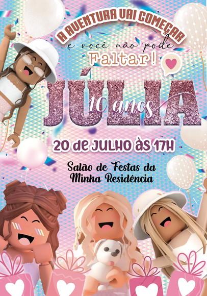 Convite Virtual - Roblox Menina 03