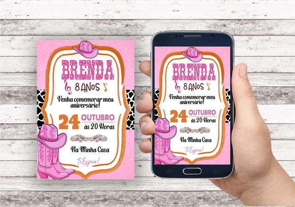 Convite Virtual - Rodeio/ Cowntry Menina