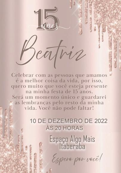 Convite Virtual - Rosê - 15 Anos