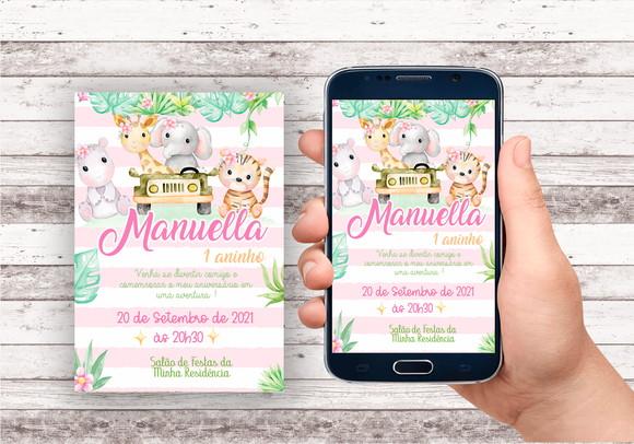 Convite Virtual - Safari Menina