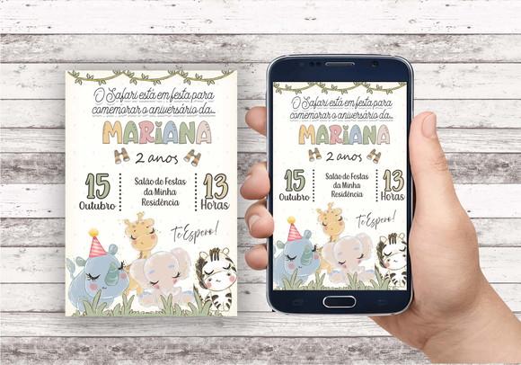 Convite Virtual - Safari Menina 03