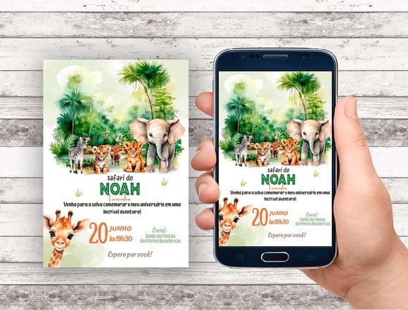 Convite Virtual - Safari Realista Baby