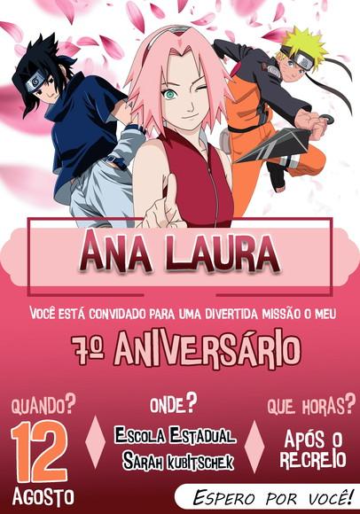 Convite Virtual - Sakura (naruto,saski)