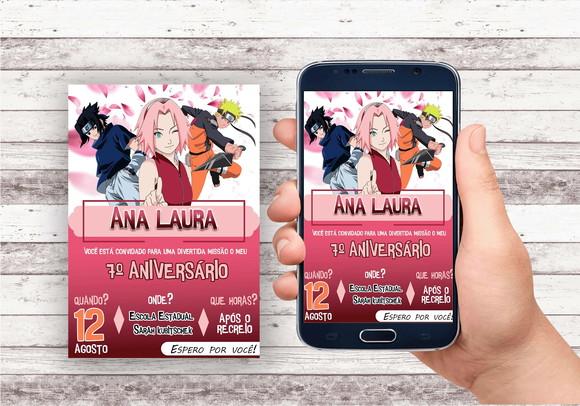 Convite Virtual - Sakura (naruto,saski)