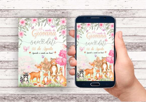 Convite Virtual - Save The Date - Bosque Encantado