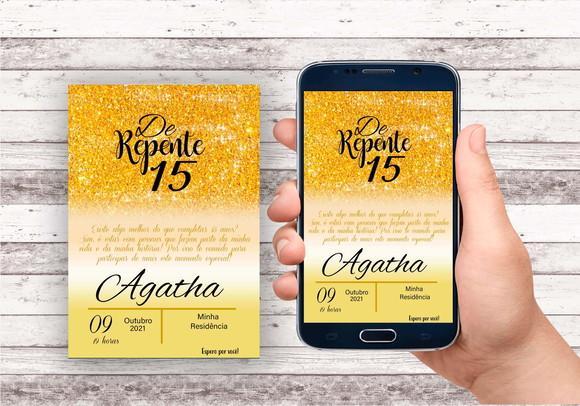Convite Virtual - sem Tema (dourado)