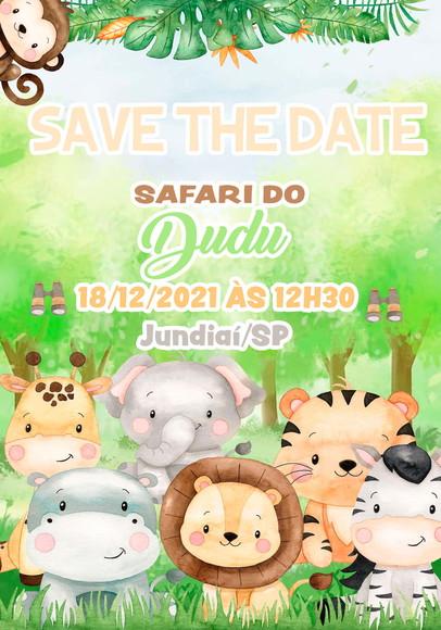Convite Virtual - Save The Date Safari Baby
