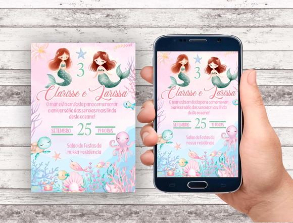 Convite Virtual - Sereia Gemeas