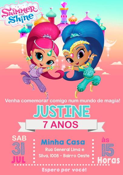 Convite Virtual - Shimmer And Shine