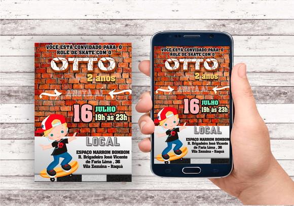 Convite Virtual - Skate Kids