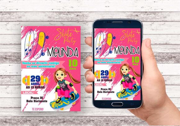 Convite Virtual - Skate Menina
