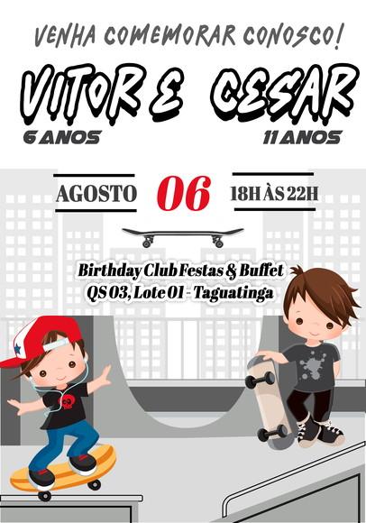 Convite Virtual - Skate Minimalista 02