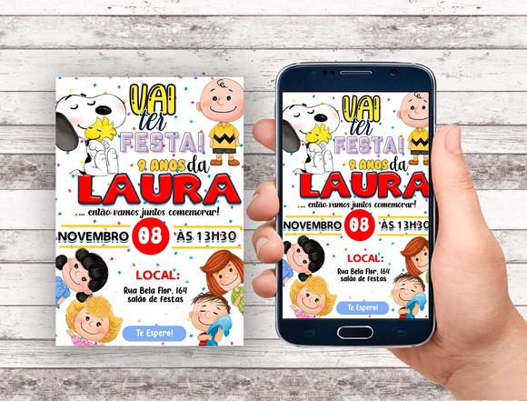 Convite Virtual - Snoopy e Sua Turma