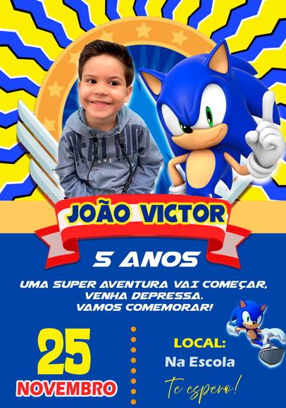 Convite Virtual - Sonic com Foto