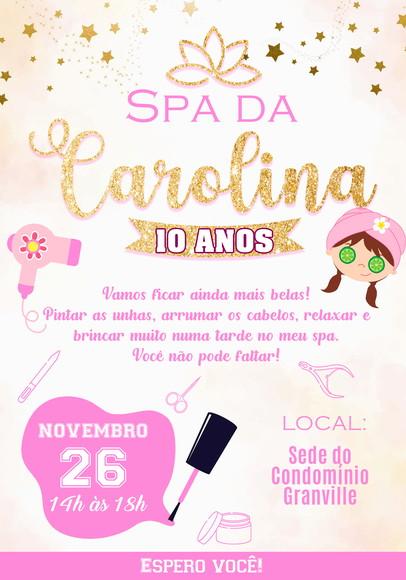 Convite Virtual - Spa Dourado e Rosa