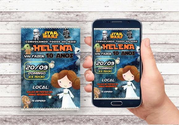 Convite Virtual - Star Wars Menina