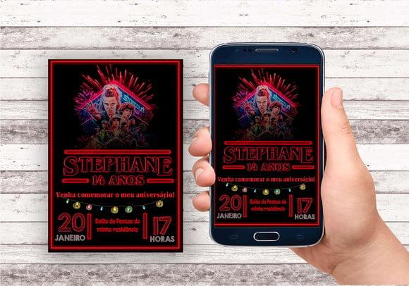 Convite Virtual - Stranger Things
