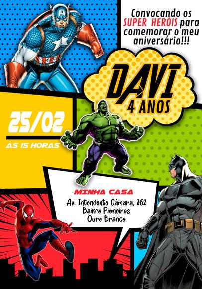 Convite Virtual - Super Herois