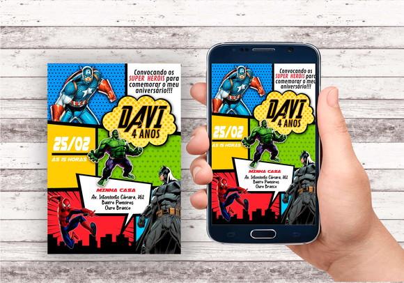 Convite Virtual - Super Herois