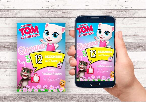 Convite Virtual - Talking Tom (angela)