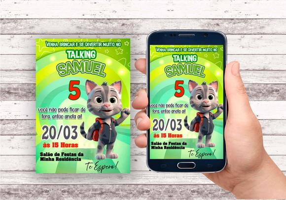 Convite Virtual - Talking Tom Falante