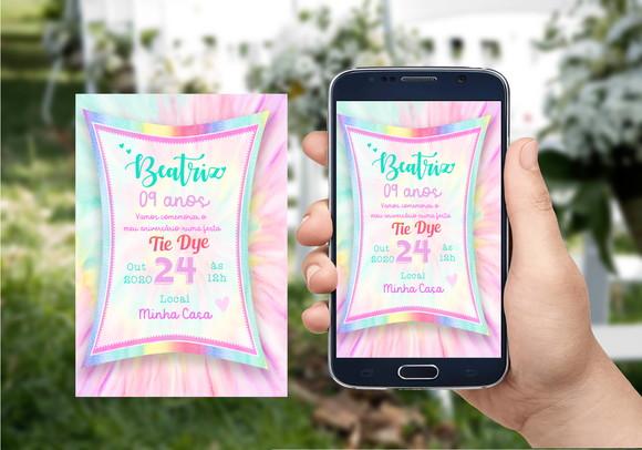 Convite Virtual - Tie Dye