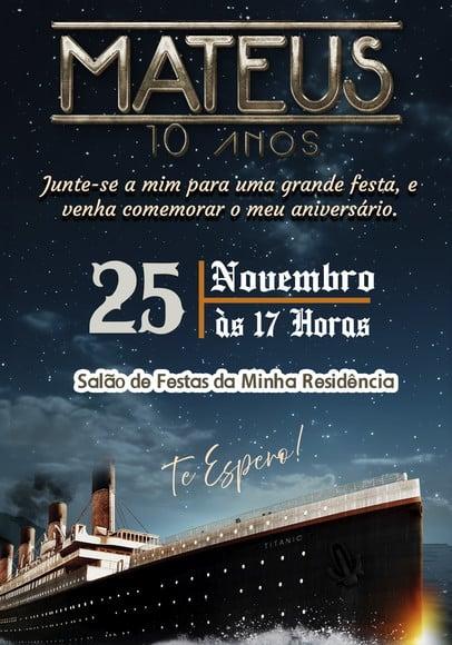 Convite Virtual - Titanic