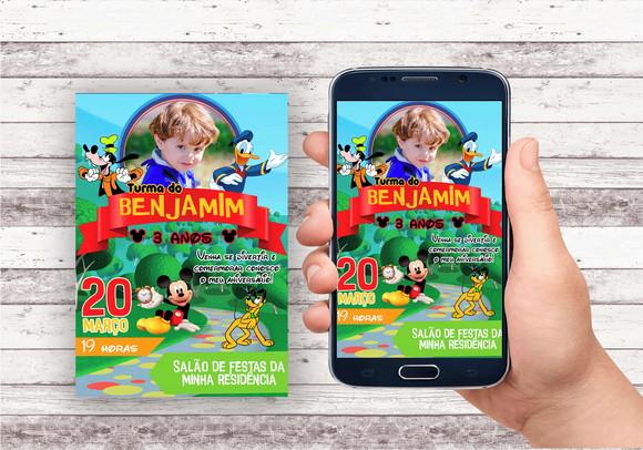 Convite Virtual - Turma do Mickey com Foto